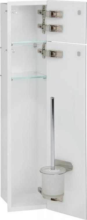 WC-Wandcontainer,innen wei&szlig; 2 wei&szlig;en Glast&uuml;ren, 1 Leerfach BxH:180x825mm, Ans...