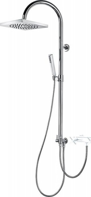 Brausesystem Cube style Stabhandbrause + 210x210 mm Kopfbrause