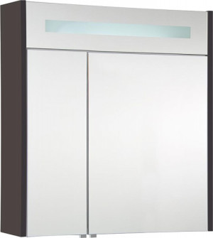 Spiegelschrank m. bel. Blende anthrazitmatt, 2 T&uuml;ren 700x750x188mm