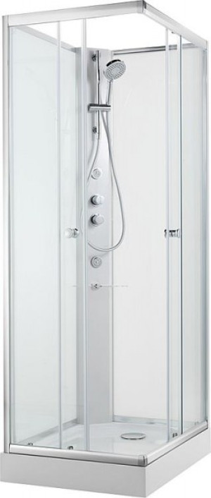 Komplettdusche Basic, 1200x800x2110mm,Thermostat- mischer+Hand/Seitenbrause