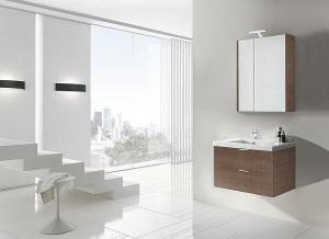 Badm&ouml;bel-Set EPIL Serie MBF Tranche braun 2 Ausz&uuml;ge Breite 710mm