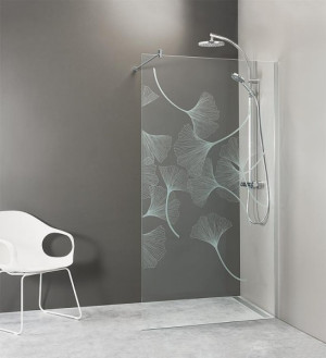 Walk-In Glasdus. mit ETC und Wandprofil+Stabi.-Stange rund, 1180x2000x8mm ESG...