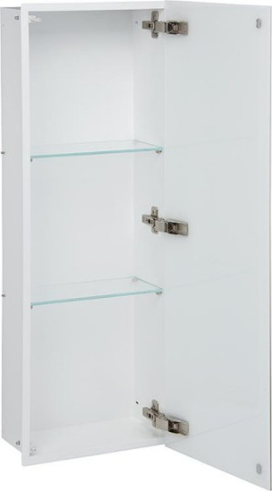 Wandcontainer, 1 wei&szlig;e Glast&uuml;r 3 F&auml;cher, Tiefe 150mm, BxH:323x925mm