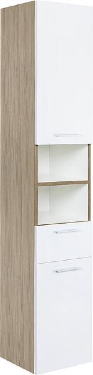 Hochschrank ESTRA L&auml;rche u. wei&szlig; Hgl. Anschlag re. 350x1850x370mm