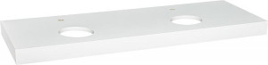Konsole ELENG Schichtstoff wei&szlig; matt, 2xWT-Ausschnitt, 2xHahnloch 1800x80x510mm