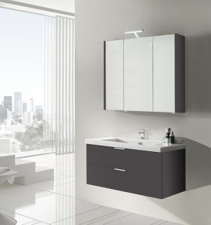 Badm&ouml;bel-Set EPIL Serie MBF anthrazit matt 2 Ausz&uuml;ge Breite 1060mm