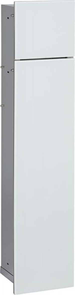 WC-Wandcontainer, 2 schwarze Glas- t&uuml;ren, 1 Papierrollenfach + 1 fach, BxH:18...