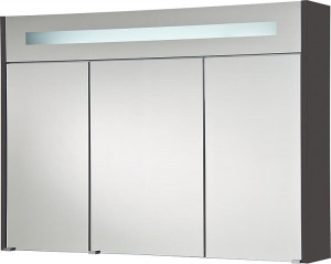 Spiegelschrank m. bel. Blende anthrazitHochglanz 3 T&uuml;ren 1050x750x188mm