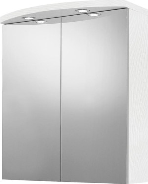 Spiegelschrank mit Beleuchtung wei&szlig; Dekor 2 T&uuml;ren 700x798x205/340