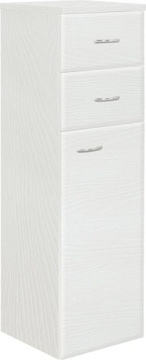 Hochschrank Serie MAC 1 T&uuml;re 2 Ausz. wei&szlig; Dekor Anschlag re. 300x984x320mm