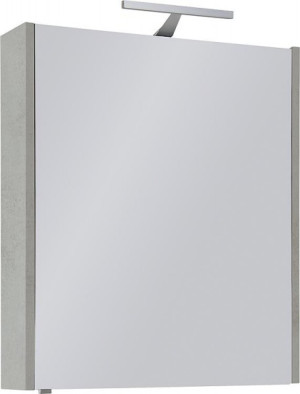 Spiegelschrank mit Beleuchtung Eiche grau Steindekor 1 T&uuml;re 600x750x188mm
