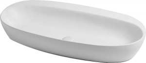Aufsatz-Waschtisch Clas+ 900x440mm aus Keramik, wei&szlig; ohne Hahnloch