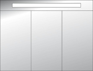 Spiegelschrank m. bel. Blende Tranche braun 3 T&uuml;ren 1050x750x188mm