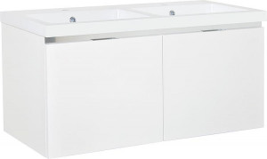 WTU+Mineralguss-WT EPIC wei&szlig; Hochglanz 2 Ausz&uuml;ge 1210x580x510mm