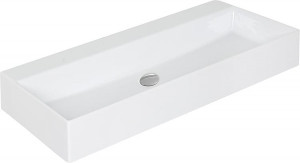 Waschtisch Elayla ohne Hahnloch aus Keramik, wei&szlig;, 1020x130x450mm