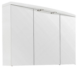 Spiegelschrank mit Beleuchtung wei&szlig; Dekor 3 T&uuml;ren 1200x798x340mm