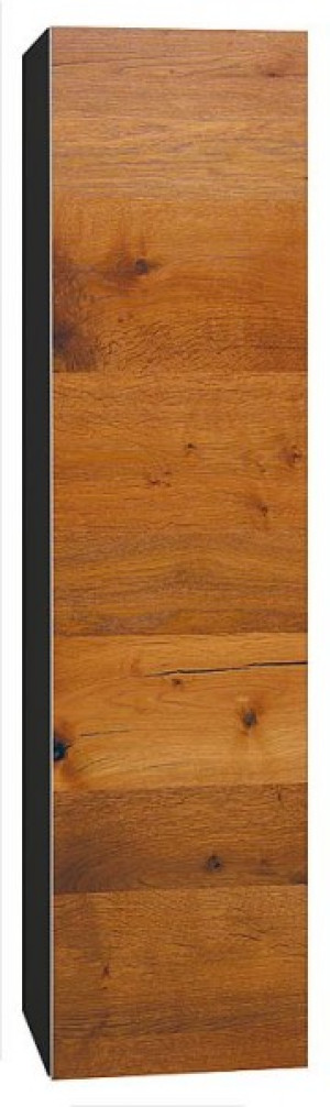 Hochschrank ELA mit Softclose Korpus schwarz smt - Front Eiche Furnier dunkel...