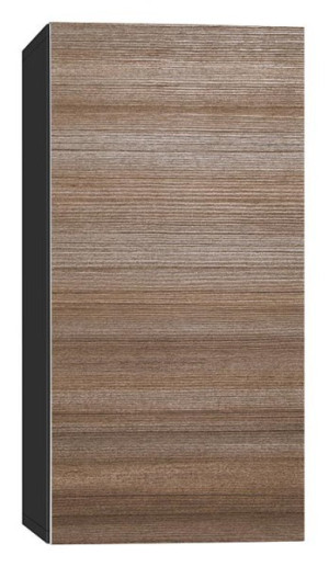 Hochschrank ELA mit Softclose Korpus schwarz smt - Front Teak 400x800x350mm