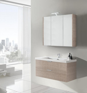 Badm&ouml;bel-Set EPIL Serie MBF Tranche ecru 2 Ausz&uuml;ge Breite 1060mm