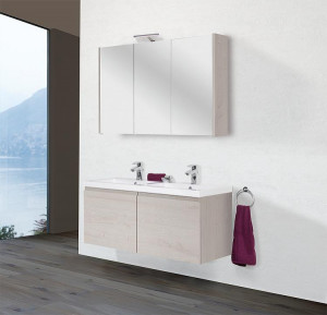 Badm&ouml;bel-Set ELAI Serie MBO Eiche hell Dekor Breite 1200mm 2 Ausz&uuml;ge