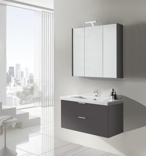 Badm&ouml;bel-Set EPIL Serie MBF anthrazit matt 2 Ausz&uuml;ge Breite 860mm