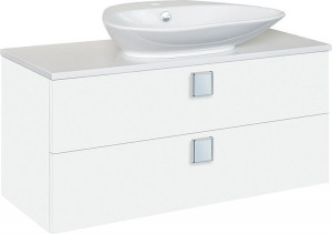 WTU+Keramik-WT ELION wei&szlig; Hochglanz 2 Ausz&uuml;ge 960x650x380/445mm