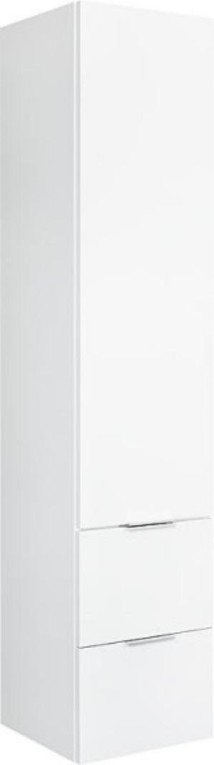 Hochschrank Serie MBF 1 T&uuml;re 2 Ausz&uuml;ge wei&szlig; matt Anschlag li. 350x1625x370mm