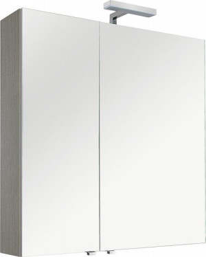 Spiegelschrank mit Beleuchtung Ulme grau, 2 T&uuml;ren 800x770x160mm