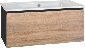 WTU + Keramik-WT Serie ELA Korpus schwarz smt -Front Eiche s&auml;gerau, 910x420x5...