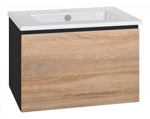 WTU + Keramik-WT Serie ELA Korpus schwarz smt - Front Eiche s&auml;gerau 610x420x5...
