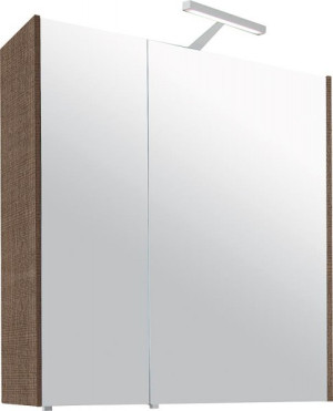 Spiegelschrank mit Beleuchtung Tranche braun 2 T&uuml;ren 700x750x188mm