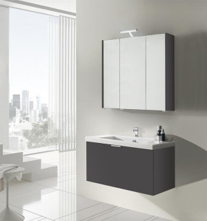 Badm&ouml;bel-Set EPIL Serie MBF anthrazit matt 1 Auszug Breite 860mm