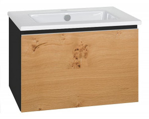 WTU + Keramik-WT Serie ELA Korpus schwarz smt - Front Eiche Furnier hell 610x...