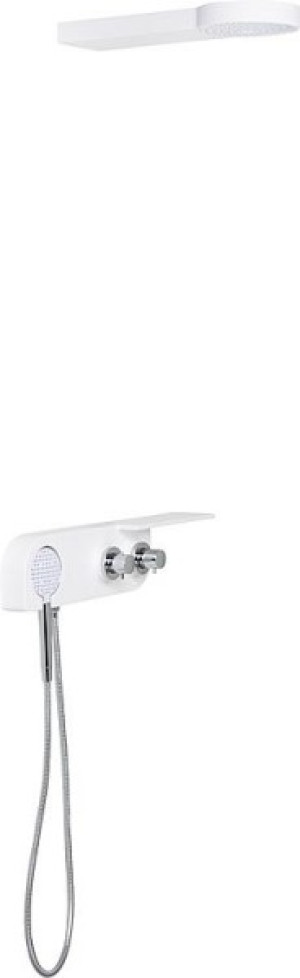 Wand-Brausepanell Erzana aus Stristalplant, mit Thermostat, Farbe wei&szlig;