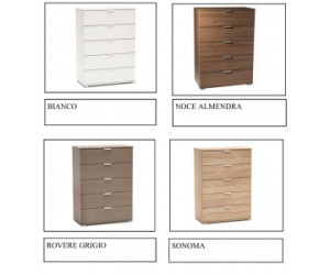 MOBILE CASSETTIERA 5 CASSETTI 103x75x38 (Rovere Grigio cons 5 giorni)