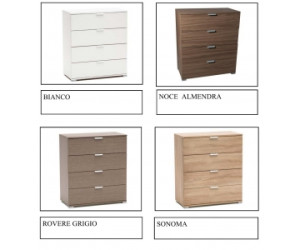 MOBILE CASSETTIERA 4 CASSETTI 85x75x38 (Rovere Sonoma cons 5  giorni)