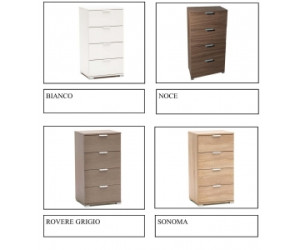 MOBILE CASSETTIERA 4 CASSETTI 85x45x38 (Rovere Grigio cons 5 giorni)