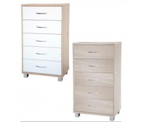 MOBILE CASSETTIERA 5 CASSETTI 111x60x40 (Rovere Sonoma+frontale bianco frassinato cons 5 gg)