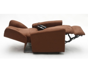 Relax e Design Poltrona Relax Lift (alzapersona) 2 motori + riscaldamento e vibro, mod. Orchidea (Microfibra marrone cons 5 giorni)