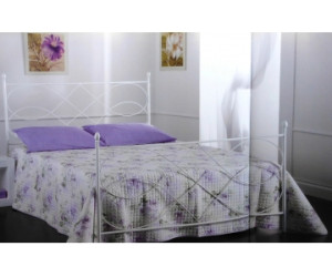 Relax e Design Letto in Ferro Battuto Matrimoniale Bianco Satinato - art. SOS (testiera + giroletto + rete 160x200 5 giorni)