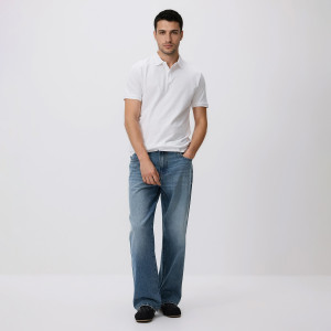 Reserved - Bavlněné polo regular fit - bílá - 010HM-00X