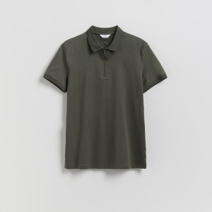 Reserved - Polo z mercerované bavlny - tmavě zelená - 017JT-79X