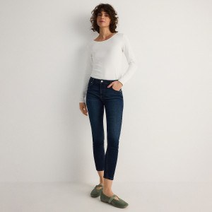 Reserved - Džíny slim fit ze středním sedem - tmavomodrá - 089AO-59J