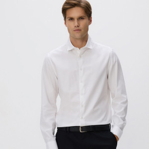 Reserved - Košile slim fit z egyptské bavlny - bílá - 119GT-00X