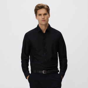 Reserved - Košile slim fit s vysokým podílem bavlny - černý - 120GT-99X
