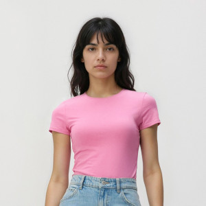 Reserved - Tričko slim fit - růžová - 166HT-30X