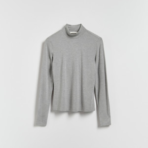 Reserved - Longsleeve z modalu - světle šedá - 238HS-09X