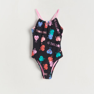 Reserved - GIRLS` SWIMMING SUIT - černý - 2478U-99X