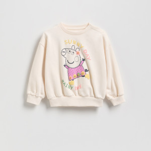 Reserved - Bavlněná mikina Prasátko Peppa - krémová - 341FA-01X