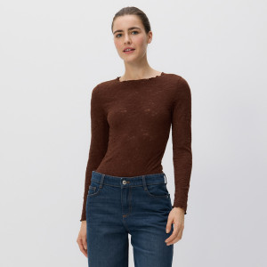 Reserved - Krajové body s dlouhými rukávy - tmavě hnědá - 460GA-89X